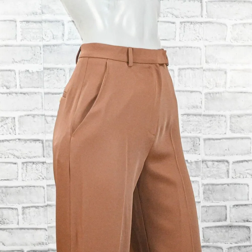 Frankie Shop Women's Isla Tailored Trouser Pants in brown size XS